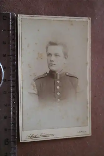 tolles altes CDV Foto - Portrait eines Soldaten aus Leipzig Musikkorps ?