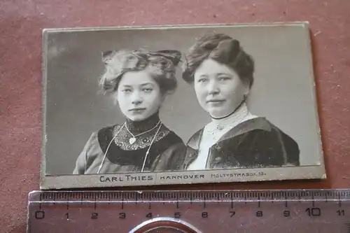 tolles altes CDV Foto - Mutter und hübsche Tochter aus Hannover 