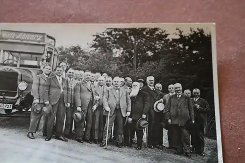 tolles altes Foto - Vereinsausflug Gruppe Männer Bus von Auto-Schwarz - 30er Jah