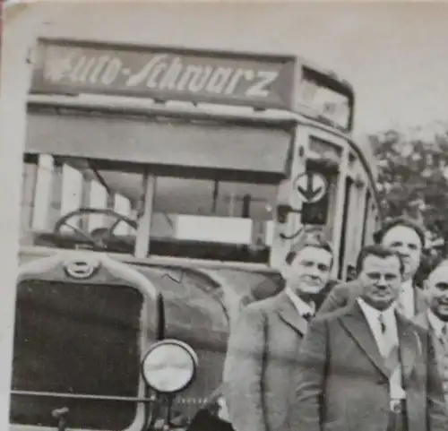 tolles altes Foto - Vereinsausflug Gruppe Männer Bus von Auto-Schwarz - 30er Jah