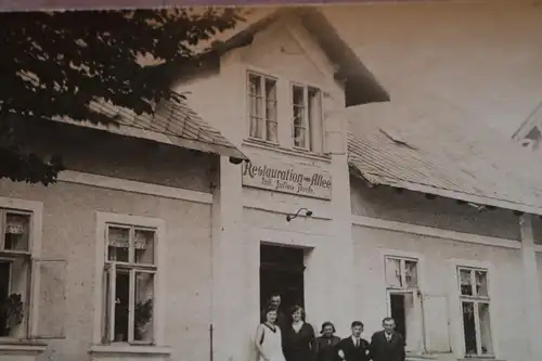 tolles altes Foto Gebäude Restauration Allee Inh. Julius Thiele  Ort ?? 1910/30