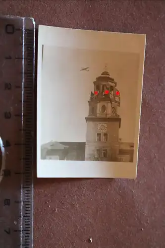 tolles altes Foto Kirchturm Salzburg  30-40er Jahre HIntergrund Flugzeug Ju52 ?