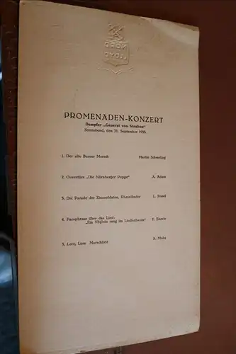 tolle alte Frühstückskarte deutsch/Französisch Nordd. Lloyd Dampfer von Steuben