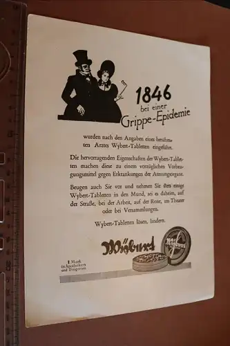 tolles altes Werbeblatt für Wybert-Tabletten - Apotheke   20-30er Jahre ??