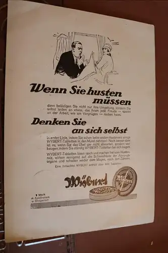 tolles altes Werbeblatt für Wybert-Tabletten - Apotheke   20-30er Jahre ??