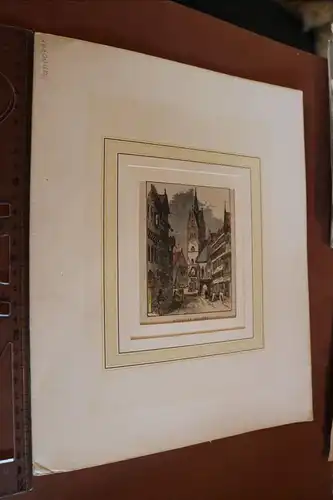 alter Stich, Druck ? Street in Hanover - Strasse in Hannover  Galerie J.H. Baue 