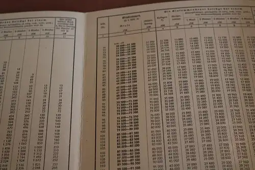 alte Einkommensteuer-Tabelle - 1938