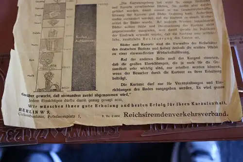 tolles altes Blatt - Warum Kurtaxe ? - Reichsfremdenverkehrsverband Berlin 30er