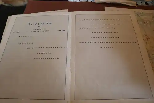 drei schöne alte Reichstelegramme DIN A4 Format 30er Jahre 