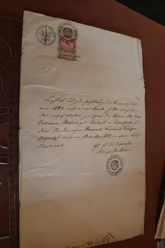 sehr alter Kaufvertrag ? 1869 mit Wachssiegel  Notar aus Kiel