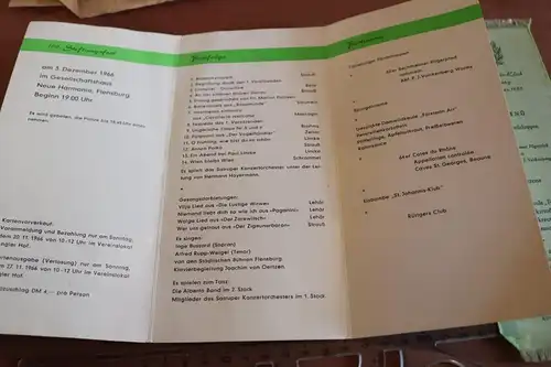 tolle alte Einladung und Programm - 100 Jahre St. Johannis-Klub Flensburg 1966