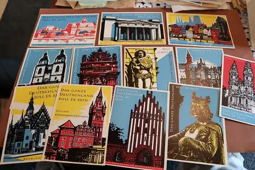 alte Postkarten-Serie Das ganze Deutschland soll es sein - 12 Karten