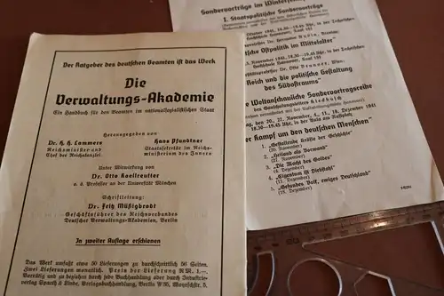 altes Heftchen + Zusatzblatt - Vorlesungen  1941/42  der Leibnitz-Akademie Hanno