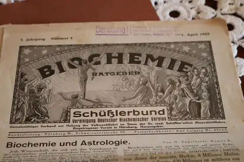 drei alte Zeitungen ? Biochemie Ratgeber Schüßlerbund 1932 