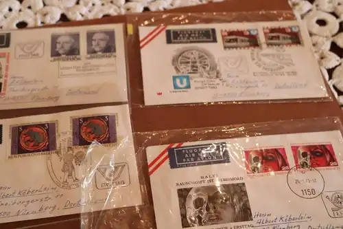 acht Ersttagsbriefumschläge ? Sonderstempel Österreich + ein Berlin  70er Jahre 