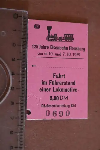alte Fahrkarte 125 Jahre Eisenbahn Flensburg 1979