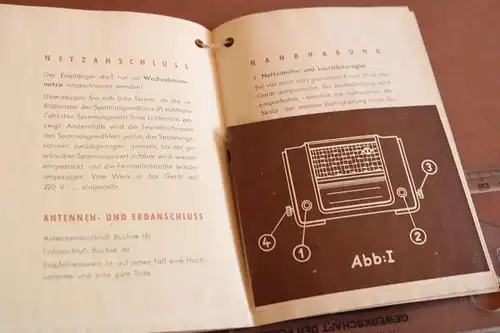 tolle alte Gebrauchsanweisung für Schaub Radio WS51 - 50er Jahre 