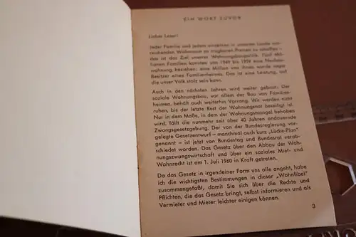 altes Heftchen - das neue Miet- und Wohnrecht in der BRD 1960