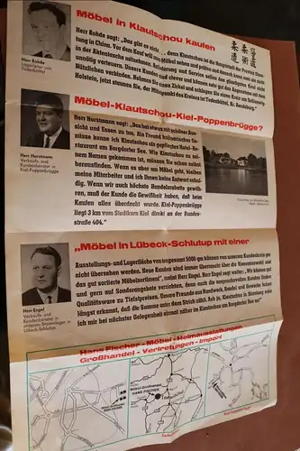altes Informationsblatt Umzug Hans Fischer Möbel-Heimausstattungen Schleswig-Hol
