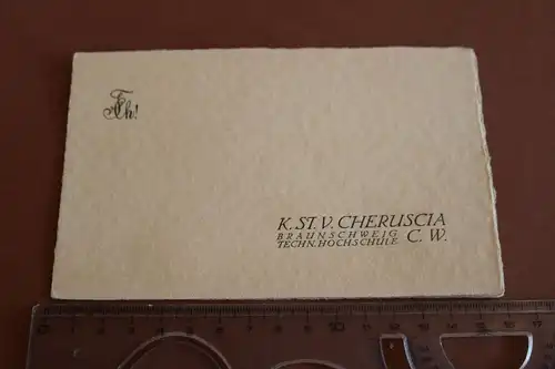 alte Einladung 32. Stiftungsfest K.St.V. Cheruscia-Braunschweig - Studentika 