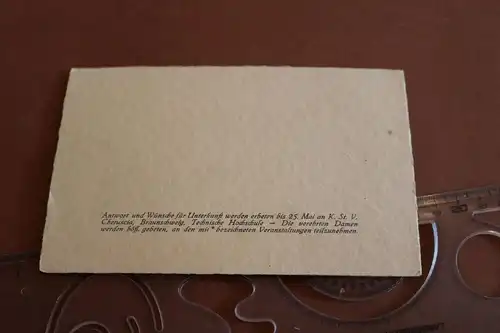 alte Einladung 32. Stiftungsfest K.St.V. Cheruscia-Braunschweig - Studentika 