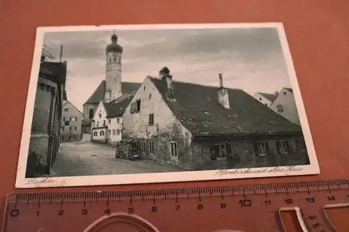 tolle alte Karte - Dachau - Pfarrkirche und altes Haus - 1927