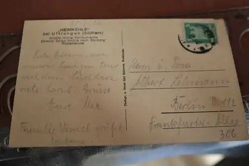 tolle alte Karte - Das Seeauge - Heimkehle bei Uftrungen 