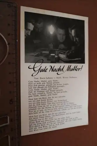 tolle alte Karte - Liedkarte -  Gute Nacht, Mutter ! 