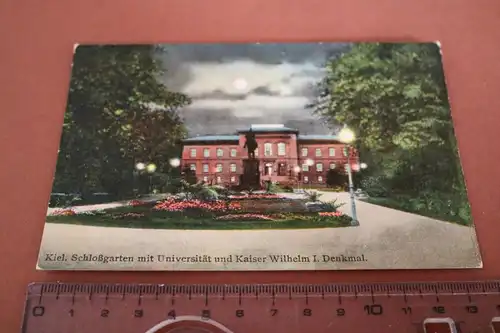 tolle alte Karte - Mondschein - Kiel Schloßgarten mit Universität  1910-20 ??