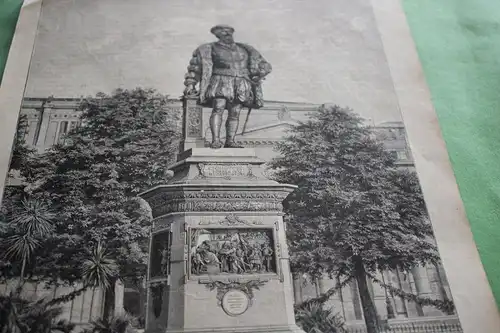 alter Ausschnitt - Das Herzog Christoph Denkmal in Stuttgart - 1890