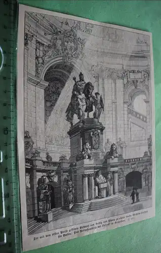 alter Ausschnitt - 1. Preis - Rettig u. Pfann - Reiterstandbild Kaiser Wilhelm 
