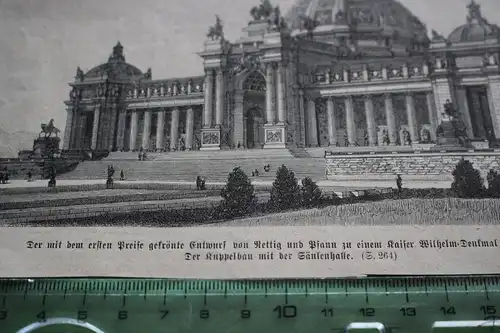 alter Ausschnitt - 1. Preis - Rettig u. Pfann - Kuppelbau Kaiser Wilhelm Denkmal