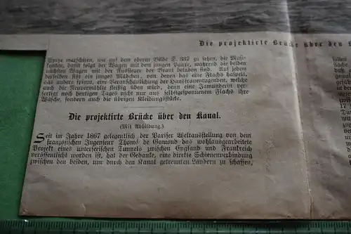 alter Ausschnitt - Die projektierte Brücke über den Kanal - Ärmelkanal ?