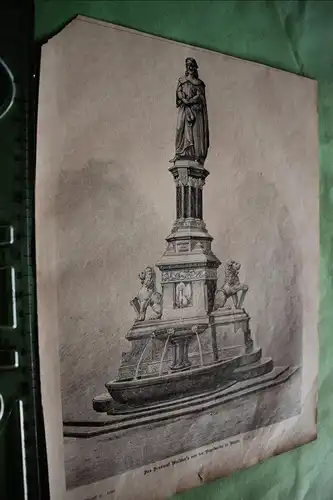 alter Ausschnitt - Das Denkmal Walther´s von der Vogelweide in Bozen 1890