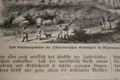 alter Ausschnitt  Das Dienstgebäude der ostfrikanischen Gesellschaft in Bagamoyo