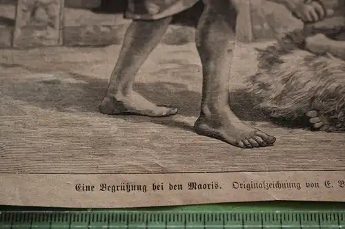 alter Ausschnitt -  Die Begrüßung bei den Maoris 
