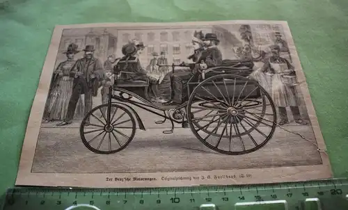 alter Ausschnitt - der Benz´sche Motorwagen - Benz 