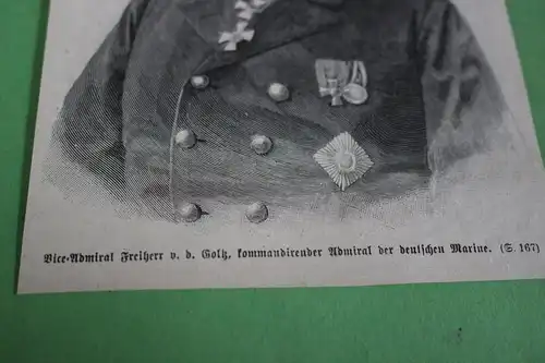 alter Ausschnitt - Vice-Admiral v.d. Goltz  komm. Admiral der deutsche Marine