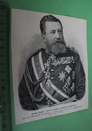 alter Ausschnitt - General Julius v. Berdy du Bernois, preuss. Kriegsminister