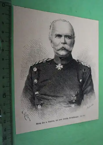 alter Ausschnitt - Portrait neue deutsche Reichskanzler Georg Leo v. Caprivi