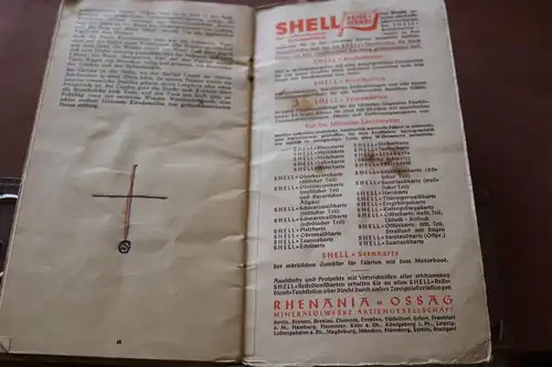 tolle alte Shell  Eifelkarte -  20-30er Jahre