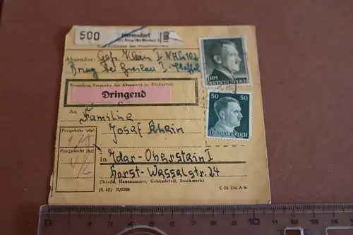 alte Eilzustellkarte ?? Hermsdorf Brieg bei Breslau - 1944