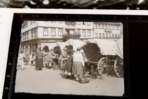 tolles altes Glasnegativ Wochenmarkt Bürobedarf Georg Mattheus 30-40er Jahre (2)