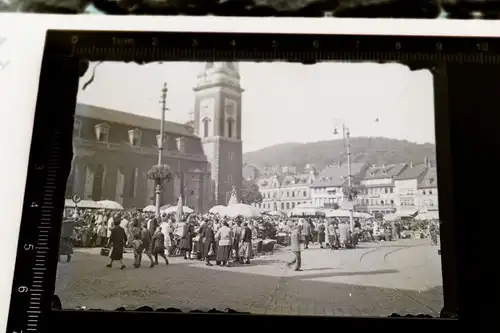 tolles altes Glasnegativ Eisenach - Markt mit Georgenkirche 30-40er Jahre ?