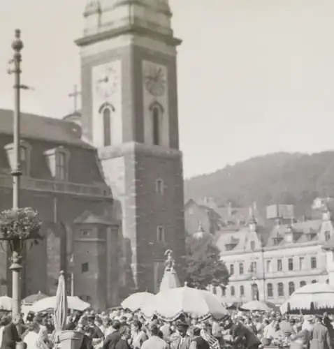 tolles altes Glasnegativ Eisenach - Markt mit Georgenkirche 30-40er Jahre ?