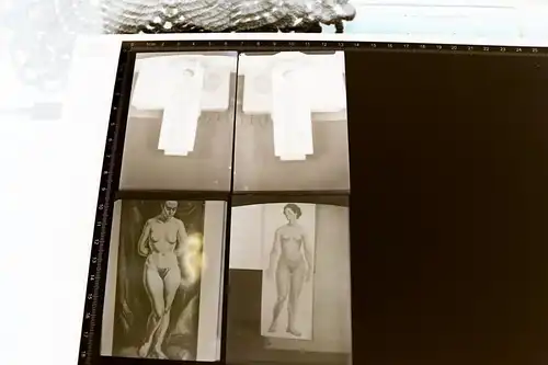vier tolle alte Glasnegative abfotografierte Aktstudien ? Frau   30-40er Jahre 