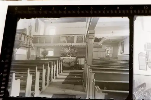 zwei tolle alte Negative  Innere Kirche Altar Tafel mit Inschrift Liebenstein ?