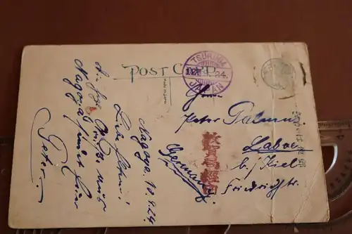 tolle alte Karte  Strasse in Nagoya  1924 Japan 