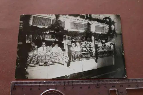 tolles altes Foto Fleischereistand ? Verkauf - Metzger - Paul Brä..... Ort ?