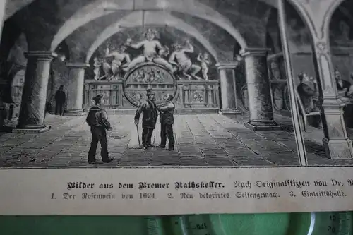 alter Ausschnitt - Bilder aus dem Bremer Ratskeller ca. 1890